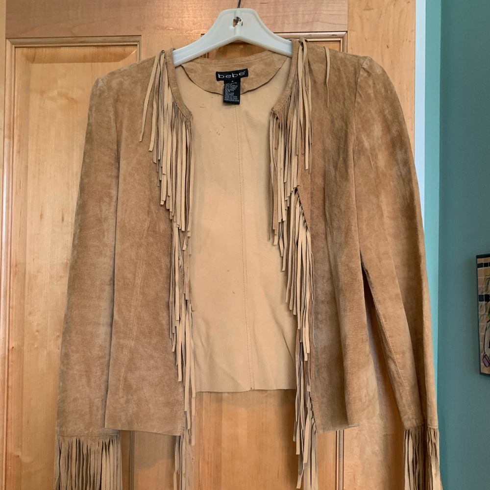 Suede jacket with fringe